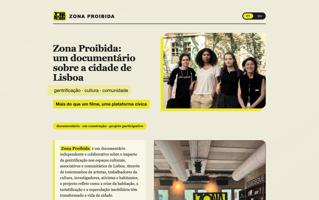 Site de Zona Proibida